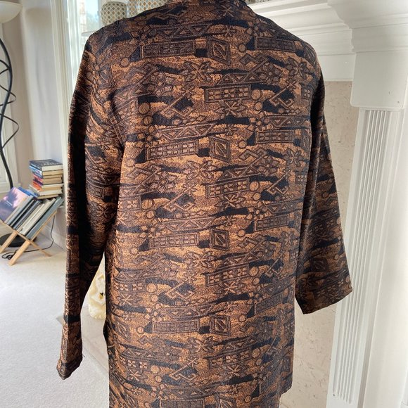 Chico black/bronze long jacket with mandarin collar - Picture 3 of 9